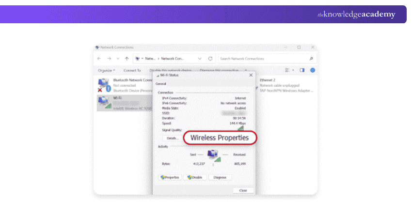 Windows’ Wireless Properties Option