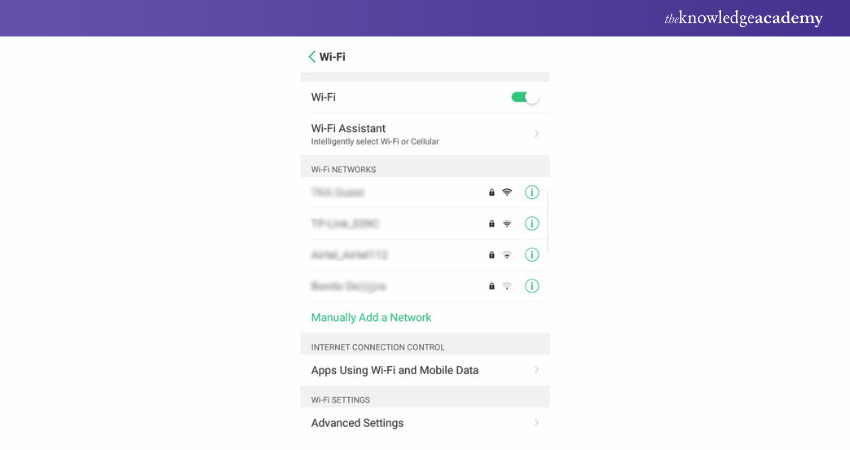 Setting Page on Smartphone Setting Page on Smartphone