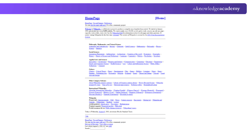 Wikipedia Early Design Wikipedia Early Design