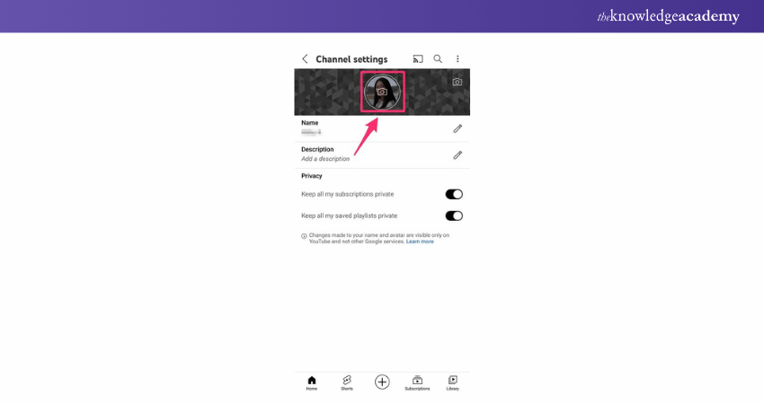 ‘Profile Picture’ on the YouTube mobile app”