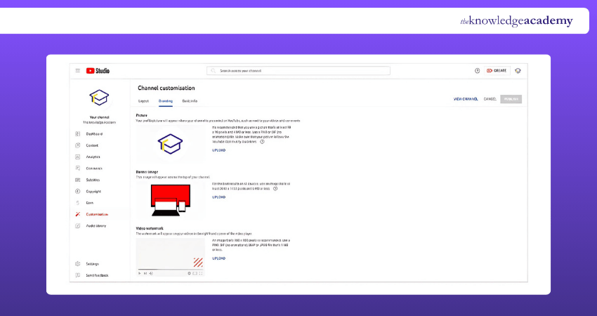 YouTube Banner Process upload the photo