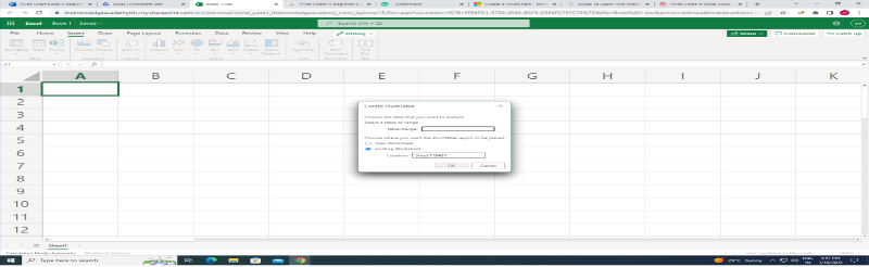 where to Insert Pivot Chart